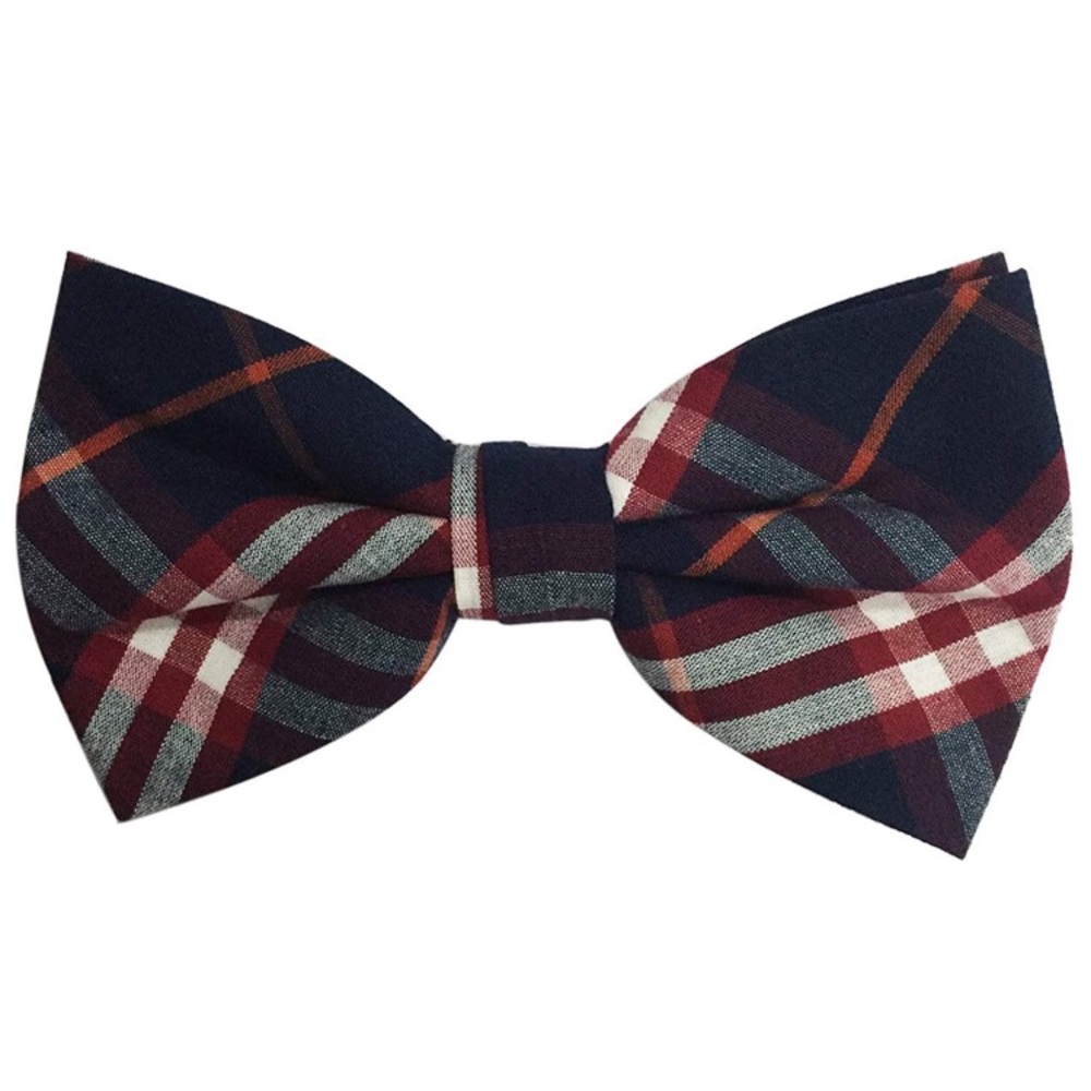MEN'S NAVY & RED PLAID UNISEX PREP STYLE  BOWTIE!